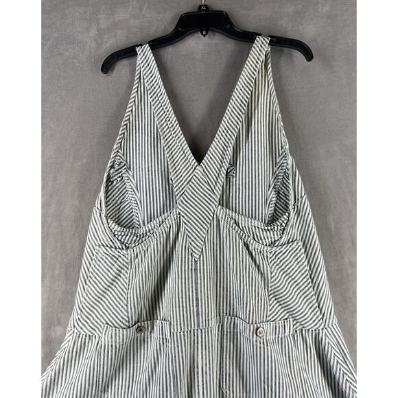 Free People Bendita Midi Dress Size Medium Stripe A-line V-neck Hickory Stripe - Picture 7 of 11